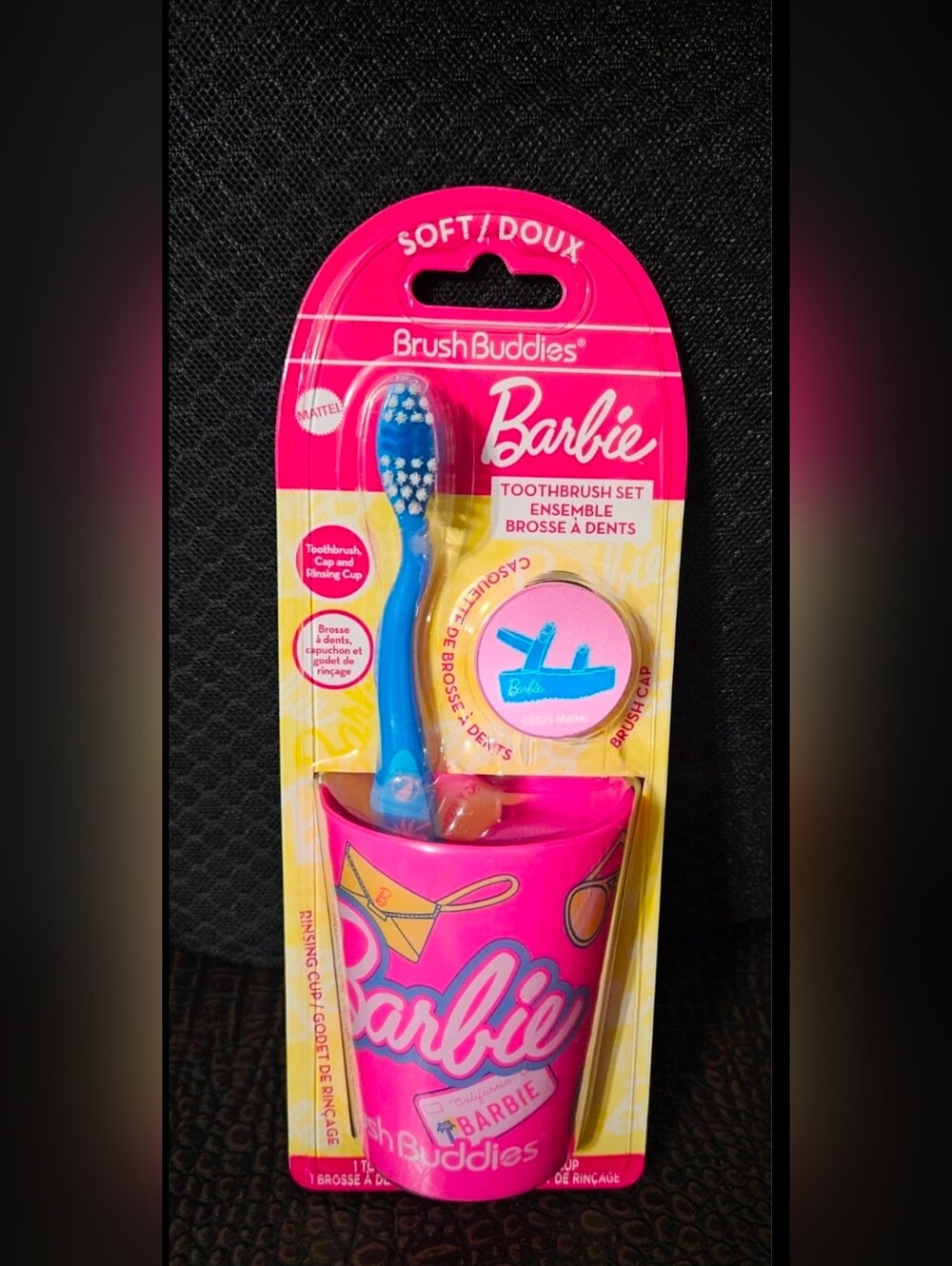 Barbie Pink & Blue Toothbrush Cup Set
